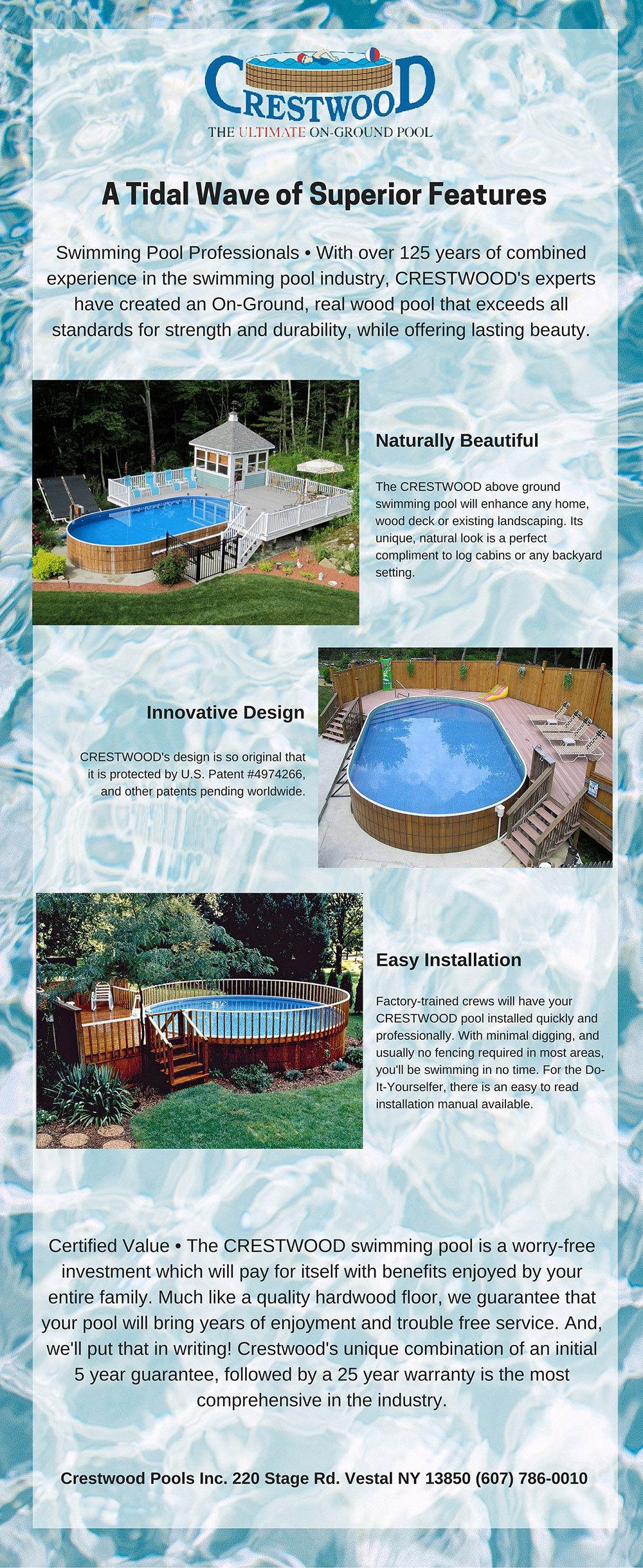 Crestwood Pool, above ground pool, American made pool, made in usa pool, made in america pool,