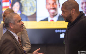 Horace Williams, CEO of Empowrd, speaking with Fulton County Sheriff