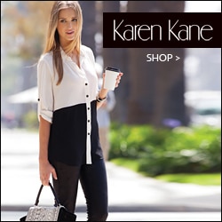 Karen Kane, Women's contemporary clothing and accesssories, dresses, skirts, pants, jeans, Made in USA, Made in America, American made