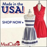 Modcloth, Womens Clothing, Jeans, Dresses, skirts, pants, handbags, accessories, Made in USA, Made in America, American made
