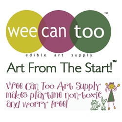 Wee Can Too, Made in USA, Made in America, American made, recycle, ecofriendly, Organic, Natural and Edible Art Supplies for babies, toddlers, and young children. Veggie Baby Finger Paint, Veggie Baby Sidewalk Chalk, Veggie Baby Swirl Chalk, Veggie Tempera Paint, Nature's Magic Egg Kits, Veggie Baby Crayons