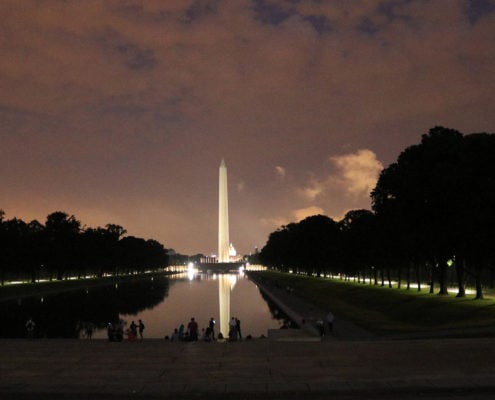 Washington Monument at Night by Valerie Uhlir