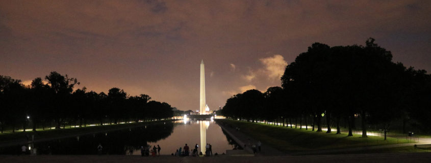 Washington Monument at Night by Valerie Uhlir