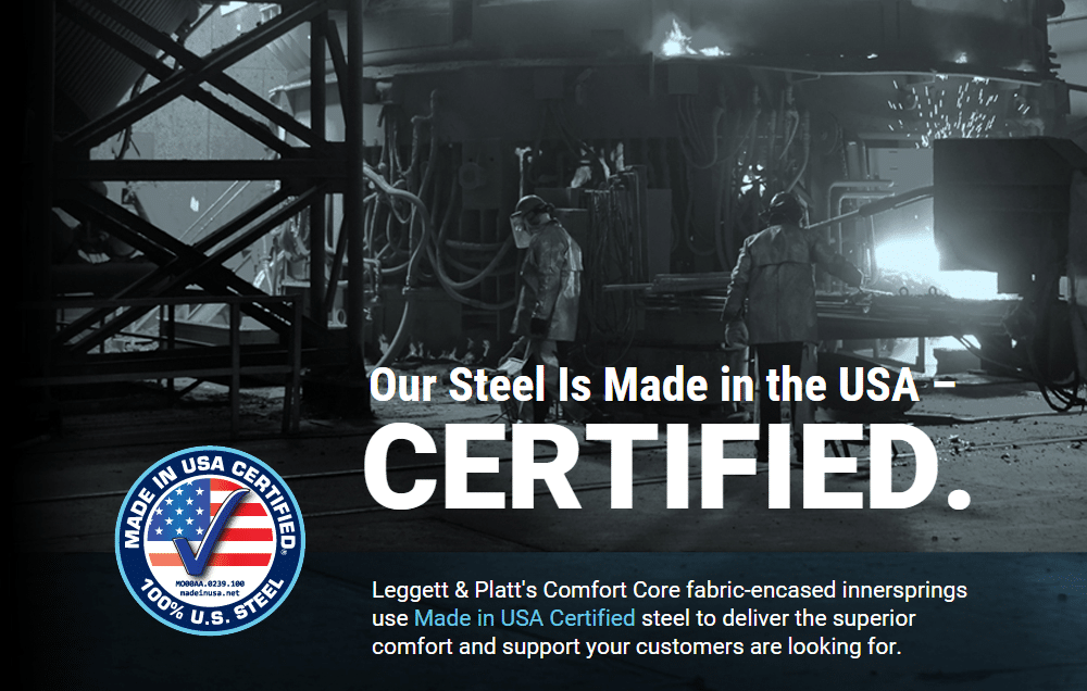 Leggett & Platt innersprings earn Made in USA certification, made in usa mattress, american made mattress