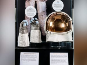 Neil Armstrong's Moon Landing Artifacts Are on Display at the Smithsonian - Blue tipped gloves, blue-tipped gloves