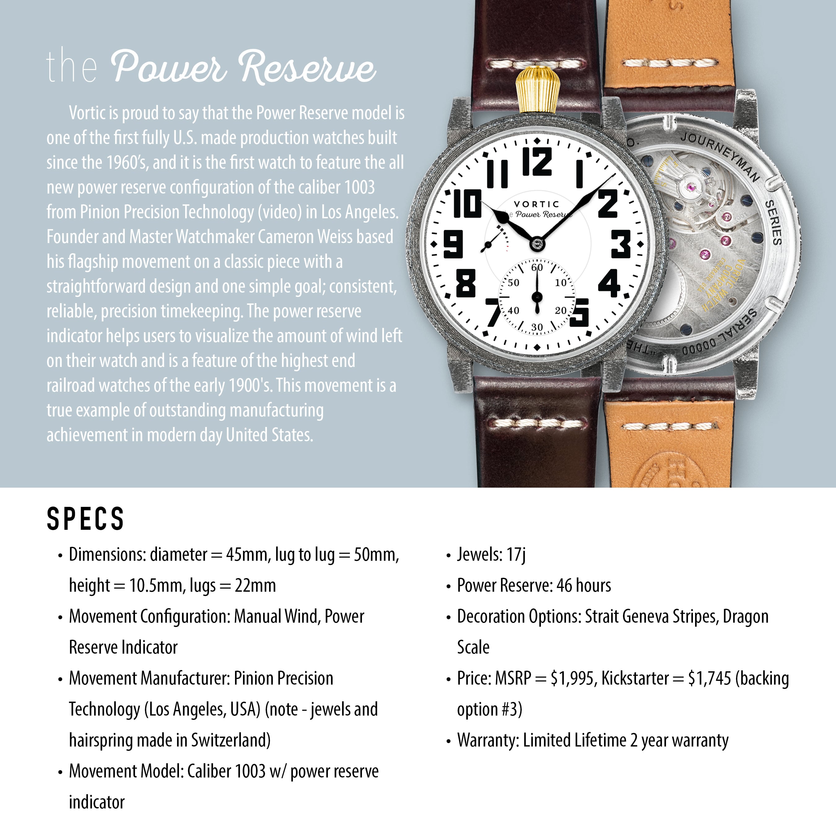 Vortic Watches, made in usa, made in america, american manufacturing, journeyman series, American made watch