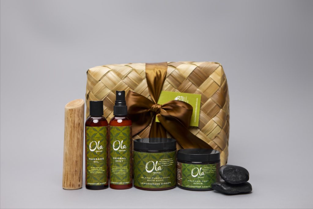 Artisan Wild Crafted Natural Beauty Products from This Land of Aloha, Hawaiian Body Products, Ola Tropical Apothecary, made in usa skin care, american made skin care, organic skin care, Lemongrass Ginger Collection, Ola Pono Deluxe Gift Set