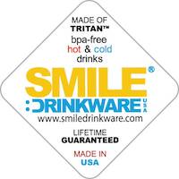 Smile Drinkware USA, Eastman Tritan Co-polyester BPA-free material, insulated coffee and tea cups, dishwasher safe, microwave safe, freezer safe, made in usa, made in america, american made, usa made, meet the makers,