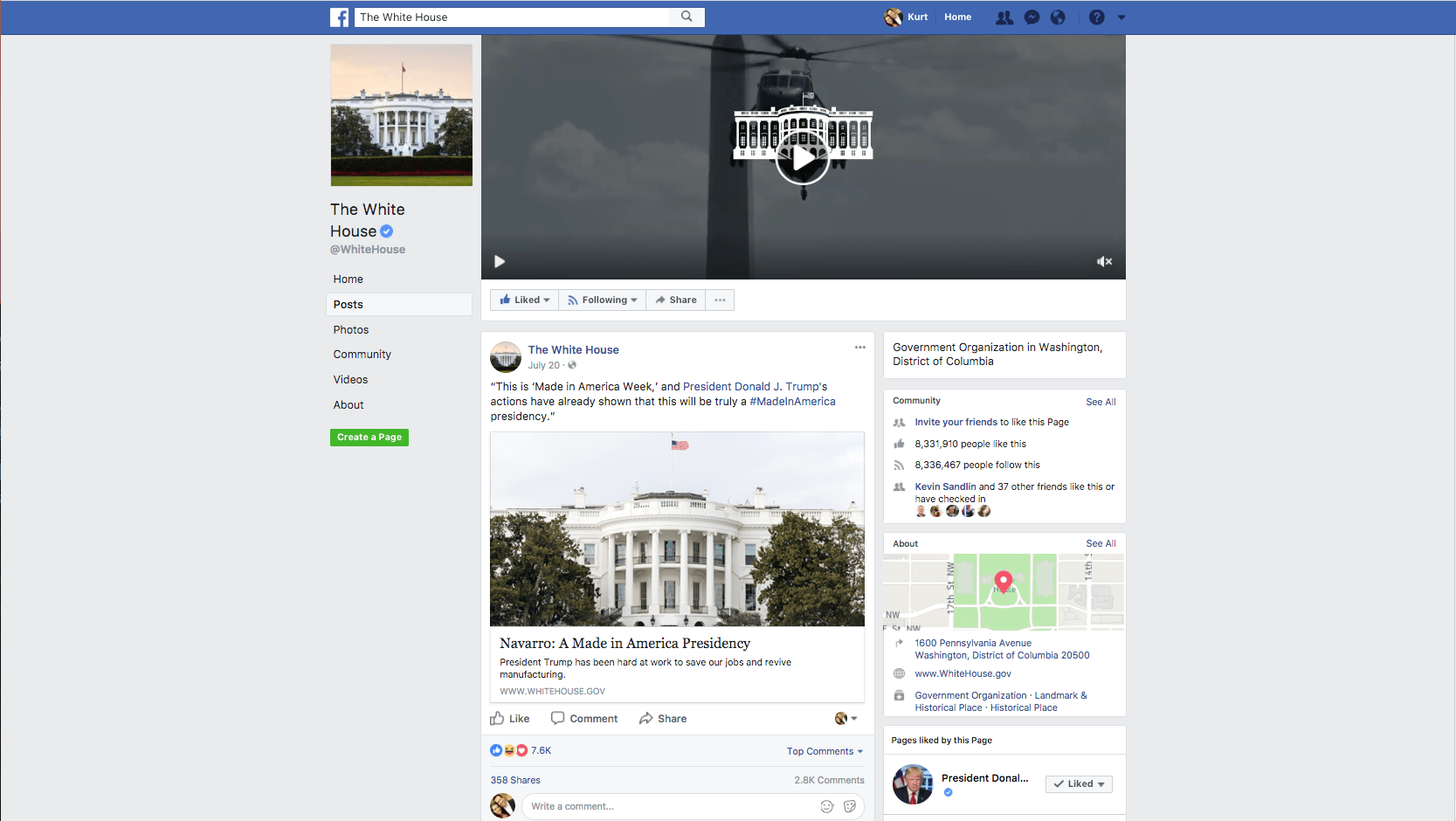 White House Facebook post Made in America Week - Navarro article 9b