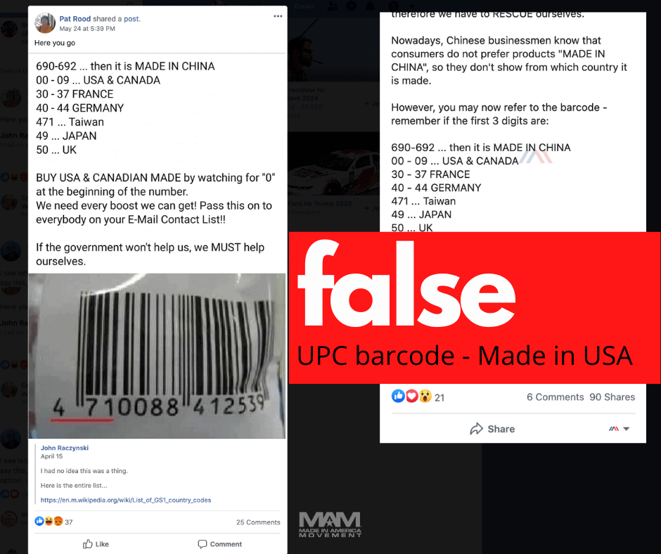 UPC barcode made in America myth is false